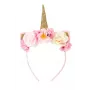 Souza! Unicorn Headband with Flowers and Golden Horn