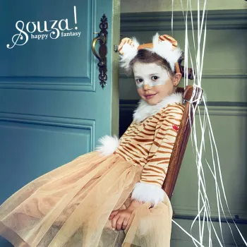 Souza! Thara Tigress Costume Dress + Headband mergaitėms 3-4 metų