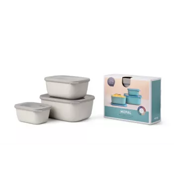 Mepal Cirqula Multi Bowl Set 3-Piece, Nordic White