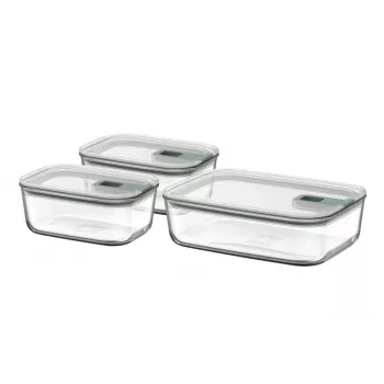 MEPAL EasyClip maisto laikymo indų rinkinys, Nordic Green, 3 vnt. (2x 0,7 L, 1x 1,5 L)