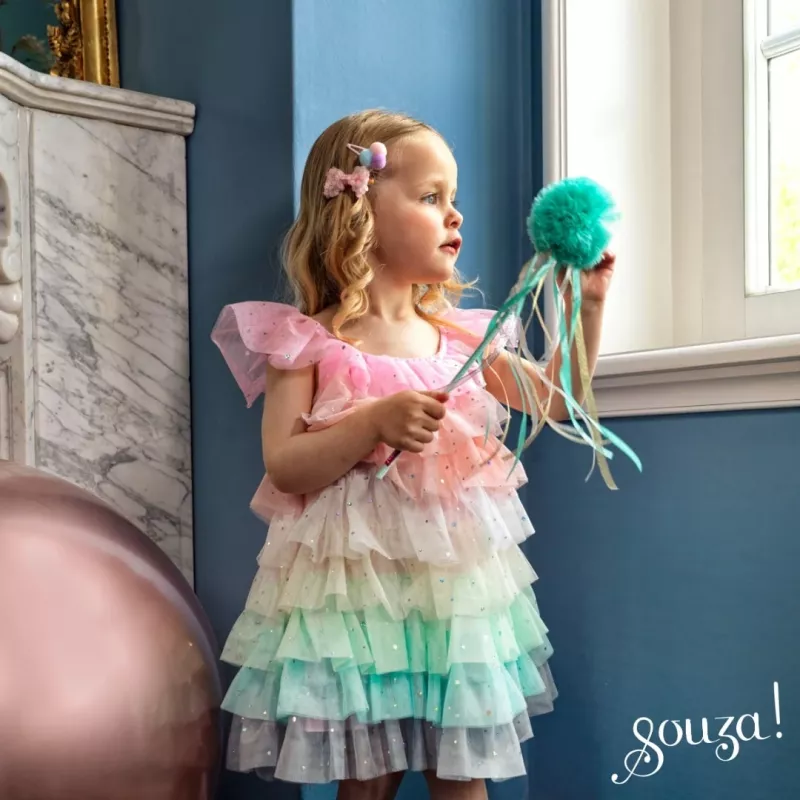 Souza! Fenne Rainbow Princess Tulle Dress Costume for Girls 3-4 Years