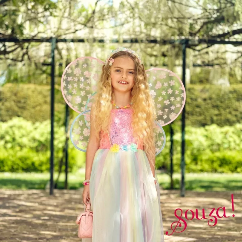 Souza! Flora fėjos drugelio kostiumo rinkinys su suknele ir sparnais 8-10 metų vaikams
