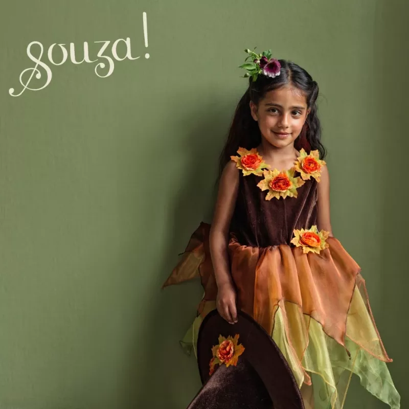 Souza! Sabrina Witch Costume Dress with Tulle Skirt and Hat for Girls 5-7 Years