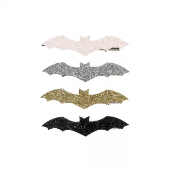 Souza! Glitter Bat Hair Clips - 4 vienetai - Juodos