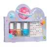 SOUZA! Galaxy Children's Nail Polish Set - 3 Water-Based Peel-Off Nail Polishes with Stickers
