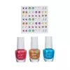 SOUZA! Galaxy Children's Nail Polish Set - 3 Water-Based Peel-Off Nail Polishes with Stickers