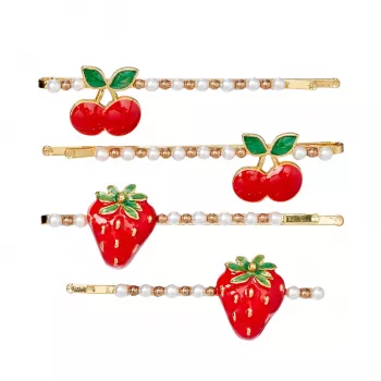 Souza! Strawberry and Cherry Hair Clips Yda 4 vnt