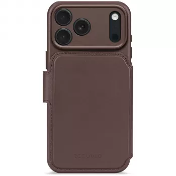 Decoded Leather Detachable Wallet for iPhone 17 Pro su MagSafe – Šokoladinis Rudas