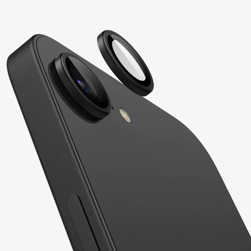 Spigen Optik Pro Glas.tR EZ Fit Camera Protector 2-Pack iPhone 16E/17E Juoda