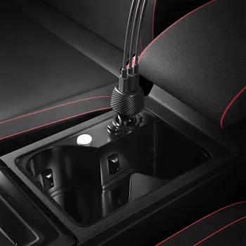 Spigen Essential EV1133 3-Port Car Charger 113W Black with 100W USB-C Cable 1m