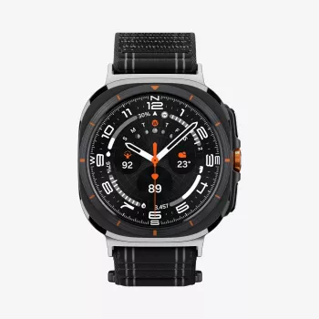 SPIGEN Rugged Armor Pro Dirželis su Dėklu, skirtas Samsung Galaxy Watch Ultra 2024/2025 (47 mm) Juodas