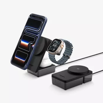 SPIGEN EF323MQ Essential 3-in-1 Magnetic MagSafe Wireless Charger 25W Qi2 Black
