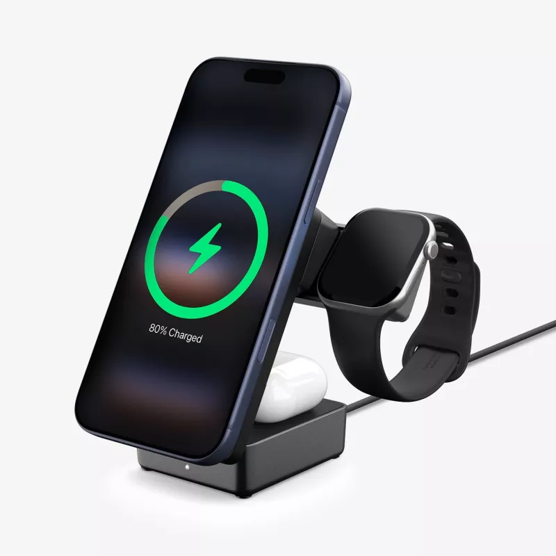 SPIGEN EF323MQ Essential 3-in-1 Magnetic MagSafe Wireless Charger 25W Qi2 Black