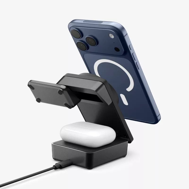 SPIGEN EF323MQ Essential 3-in-1 Magnetic MagSafe Wireless Charger 25W Qi2 Black