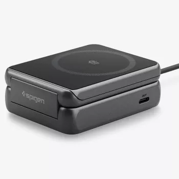 Spigen Essential Qi2 2-in-1 Wireless Charging Stand 25W MagSafe Black