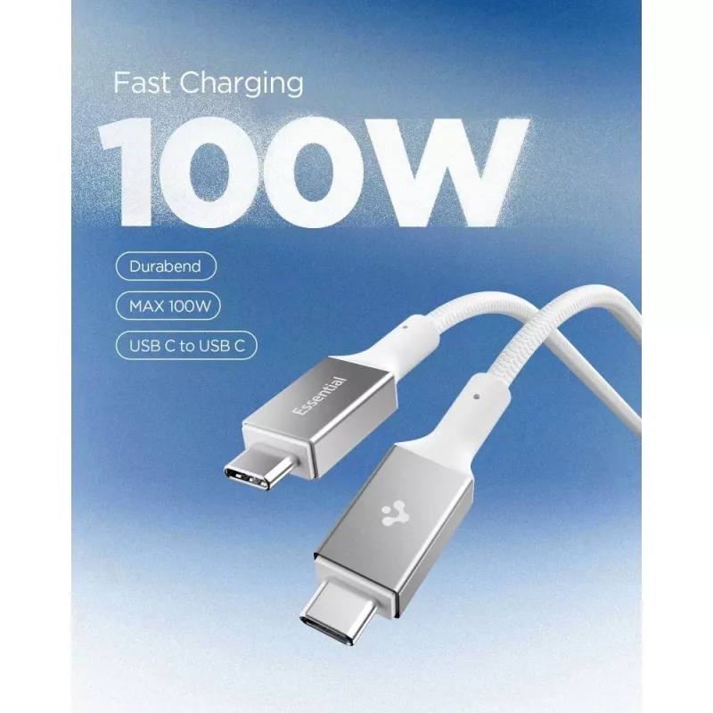 SPIGEN EB10015CC Essential USB-C to USB-C laidas 100W 150cm Baltas