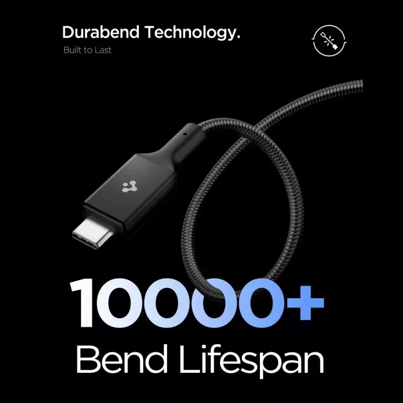 SPIGEN EB24015CC Essential USB-C to USB-C laidas 240W 150cm juodas