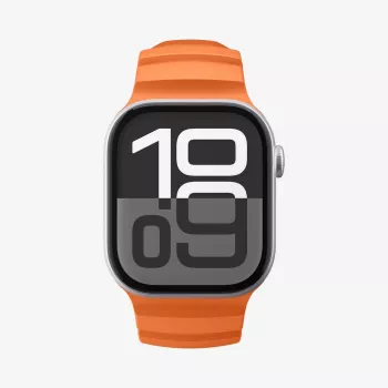 Spigen WBS2 Apple Watch dirželis su integruotu dėklu, skirtas Apple Watch 8/9/10/11/SE/Ultra (44/45/46/49 mm), oranžinis
