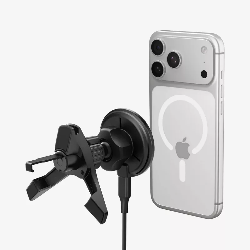 SPIGEN EV15MAQ Essential Magnetic MagSafe Vent Car Mount Wireless Charger 15W Qi2 Black