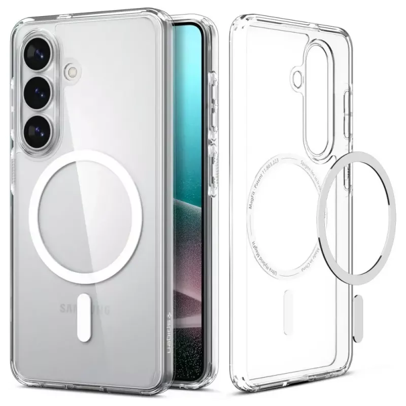 Spigen Ultra Hybrid Mag Magsafe Galaxy S26 Skaidrus/Baltas