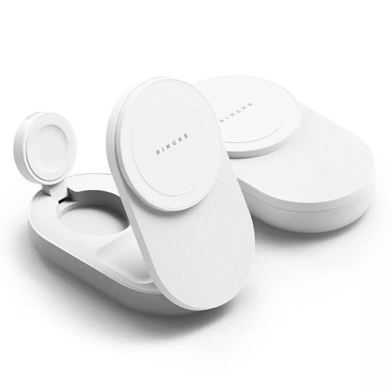 RINGKE 3-in-1 Magnetic MagSafe Wireless Folding Charger 25W Qi2 White