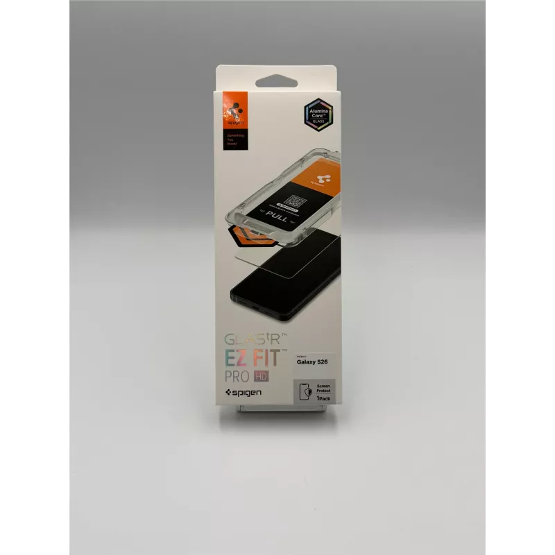 Spigen Glas.TR EZ Fit Pro AC HD grūdinto stiklo ekrano apsauga, skirta Samsung Galaxy S26, permatoma