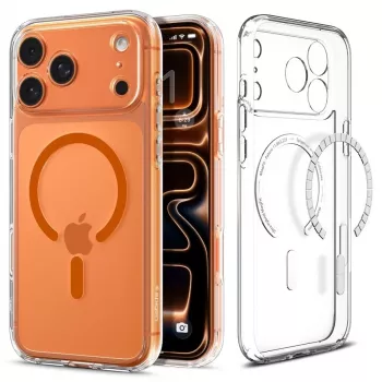 Spigen Ultra Hybrid Mag MagSafe iPhone 17 Pro Max Clear/Orange