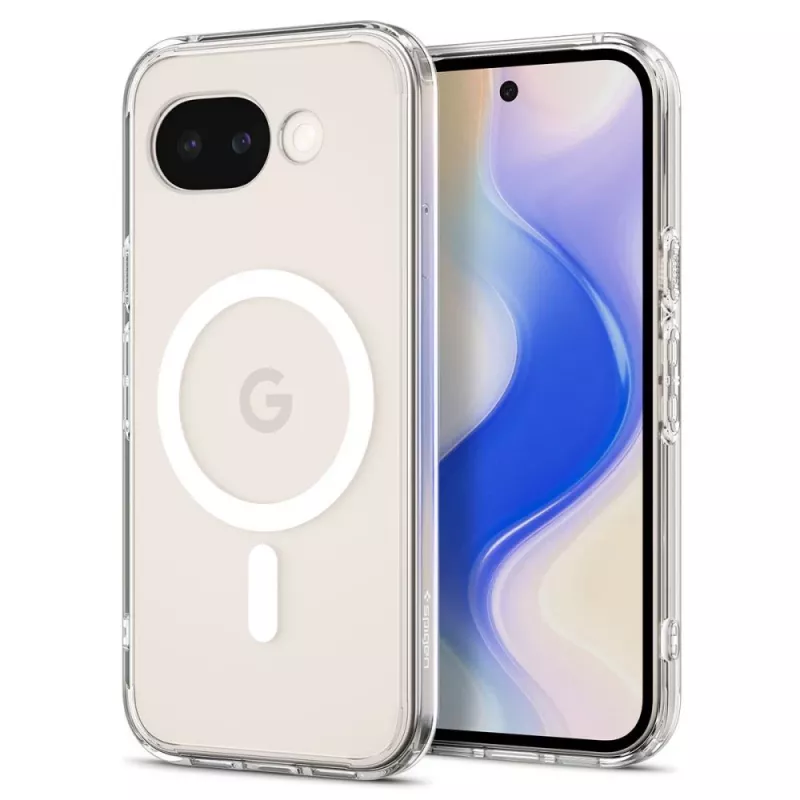 Spigen Ultra Hybrid MagFit dėklas Google Pixel 10a, suderinamas su MagSafe, Clear White spalvos (ACS11276)