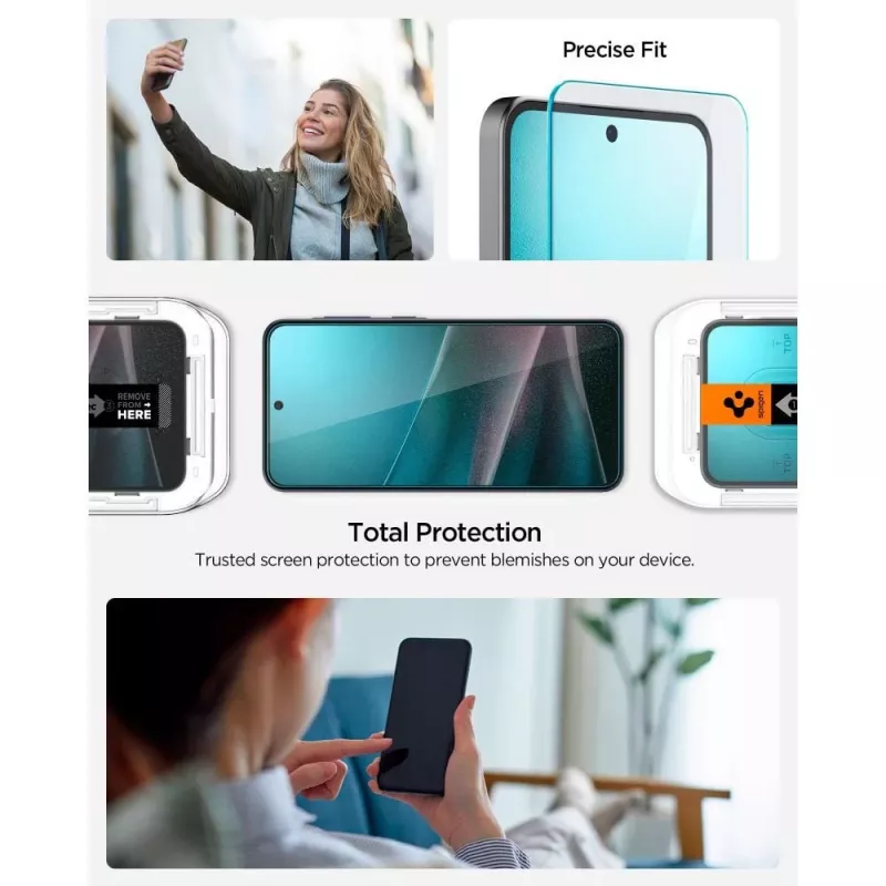 Spigen Glas.tR EZ Fit HD grūdinto stiklo ekrano apsauga, skirta Samsung Galaxy A36 / A37 5G, skaidri, 2 vnt.