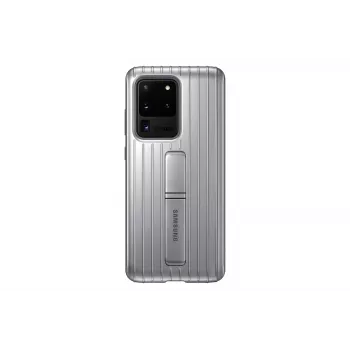 Samsung Galaxy S20 Ultra Protective Standing Cover Case sidabrinis