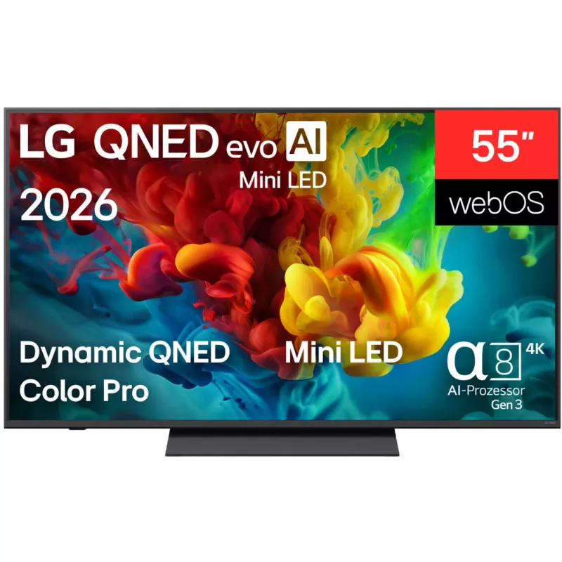 LG 55QNED83B6A 55 colių 4K QNED išmanusis televizorius su Mini LED ir α7 Gen5 AI procesoriumi
