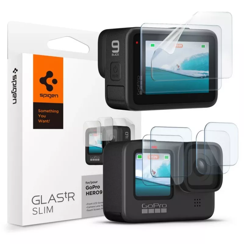 Spigen Glas.TR Slim + Film 2-Set Screen & Lens Protector Kit GoPro Hero 12/11/10/9 (2 rinkiniai)