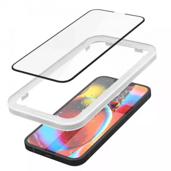 Spigen AlignMaster Glass Full Coverage Screen Protector, Apple iPhone 13/13 Pro/14/16E/17E, juodas (2 vnt.)