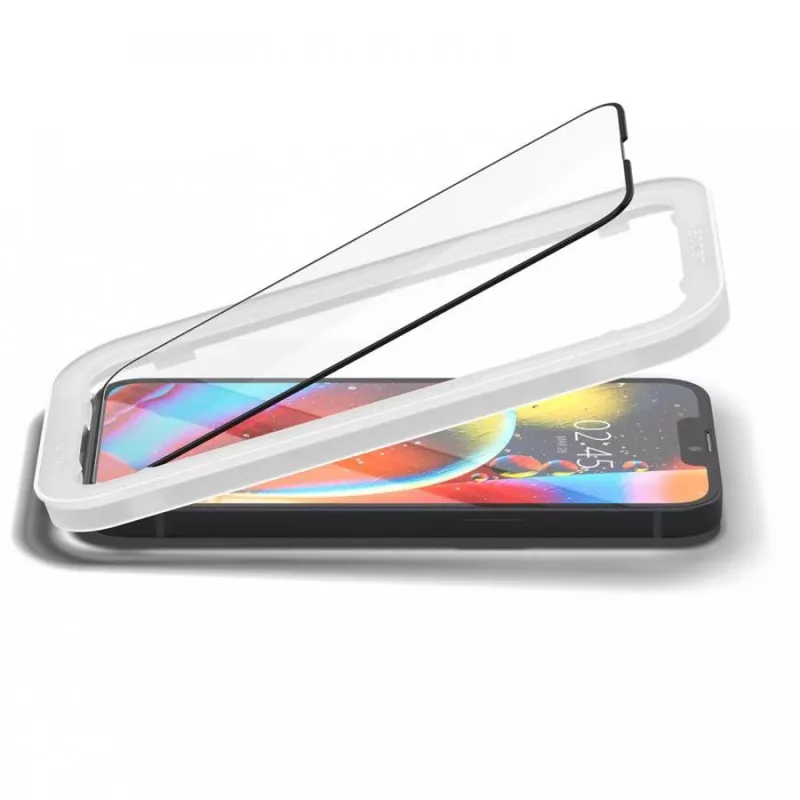 Spigen AlignMaster Glass Full Coverage Screen Protector, Apple iPhone 13/13 Pro/14/16E/17E, juodas (2 vnt.)