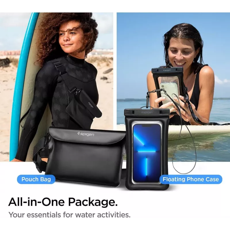 Spigen A621 Universal Waterproof Case & Waist Bag Black