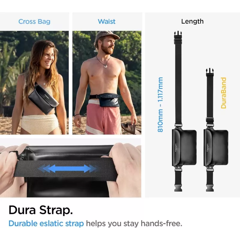 Spigen A621 Universal Waterproof Case & Waist Bag Black