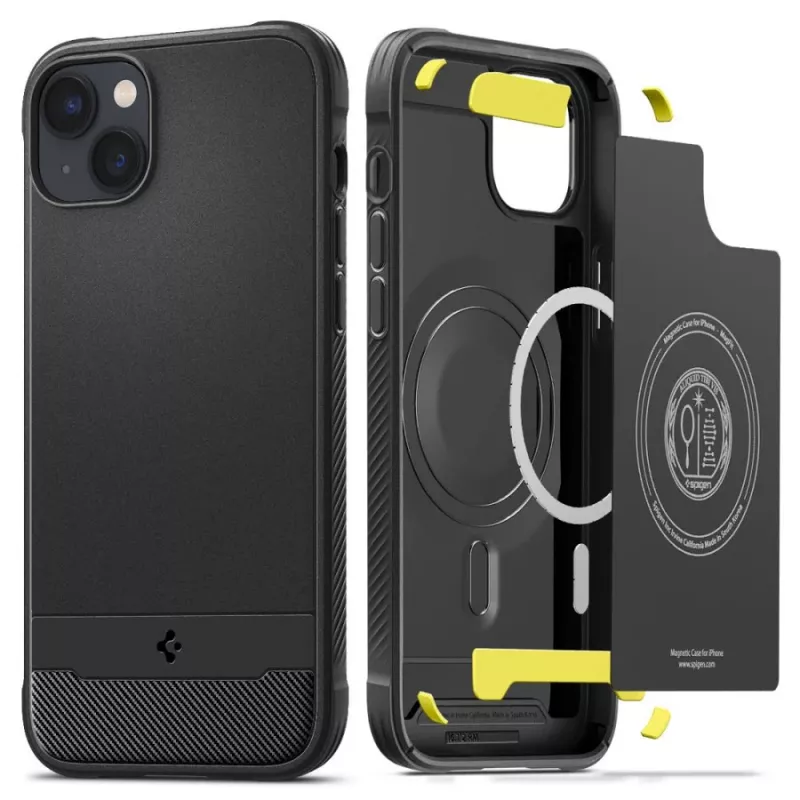 Spigen Rugged Armor Mag MagSafe iPhone 14 Dėklas Matinė Juoda