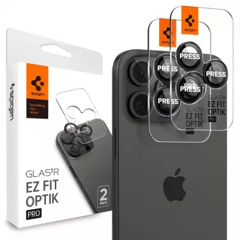 Spigen Optik.TR EZ Fit Camera Protector 2-Pack, skirtas iPhone 14 Pro / 14 Pro Max - Juoda