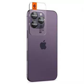 Spigen Optik.TR EZ Fit Camera Protector 2-Pack, skirtas iPhone 14 Pro / 14 Pro Max - Juoda