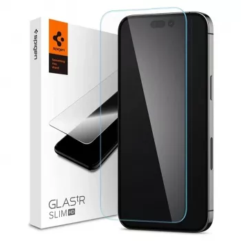 Spigen Glas tR Slim HD Screen Protector, skirta Apple iPhone 14 Pro Max, grūdintas stiklas, 9H kietumas, atsparus įbrėžimams, permatoma, 1 vnt.