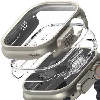 Ringke Slim 2-Pack Apple Watch Ultra (49 mm) Clear & Titanium Grey