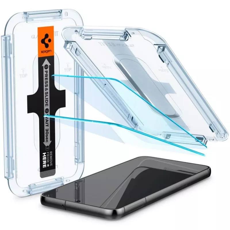 Spigen Glas.tR EZ Fit Grūdinto stiklo ekrano apsauga, skirta Samsung Galaxy S23 (2 vnt.) Skaidri