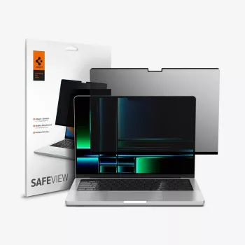 Spigen Safe View privatumo ekrano filtras, skirtas MacBook Pro 14 colių (2021–2026)