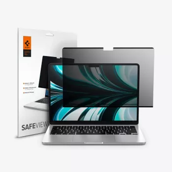 Spigen Safe View privatumo filtras, skirtas MacBook Air 13,6 colio M2 2022 / M3 2024 / M4 2025 / M5 2026