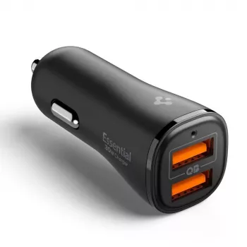 SPIGEN Essential EV302 2-Port Car Charger 30W Black