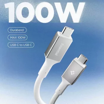 SPIGEN EB10020CC Essential USB-C laidas 100W 2m Baltas