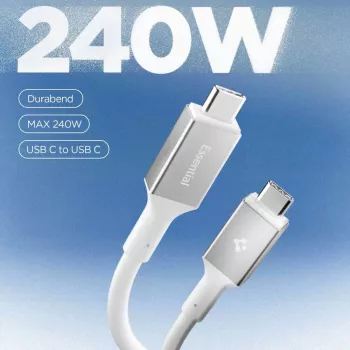 SPIGEN Essential USB-C į USB-C laidas 240W 120cm Baltas