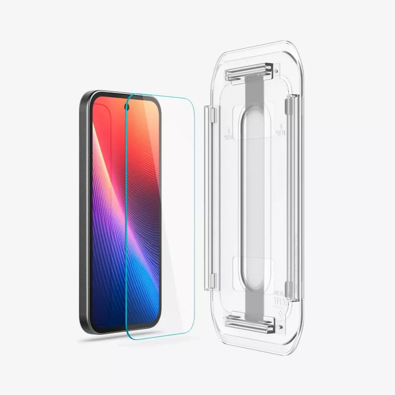 Ekrano apsauginiai stiklai Spigen Glas.tR EZ Fit, 2 vnt., skirti Google Pixel 9a, skaidrūs