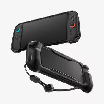 Spigen Rugged Armor Dėklas, skirtas Nintendo Switch 2, Matinė Juoda