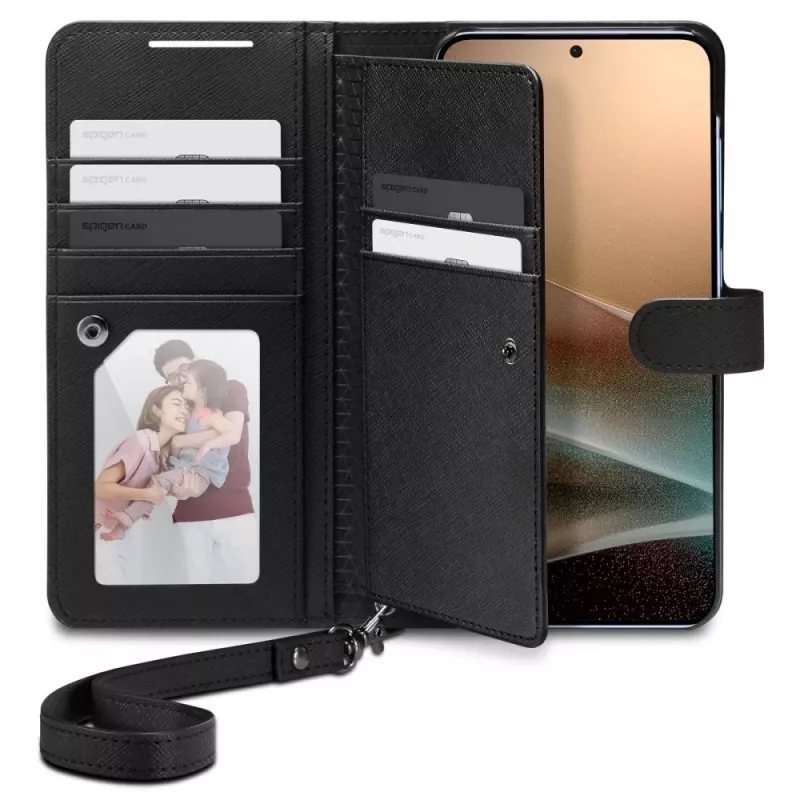 SPIGEN Wallet S Dėklas Samsung Galaxy S25+ Plus Juodas